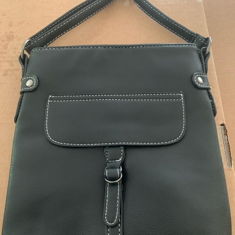 Crossbody purse black leather new